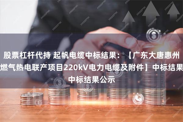 股票杠杆代持 起帆电缆中标结果：【广东大唐惠州博罗燃气热电联产项目220kV电力电缆及附件】中标结果公示