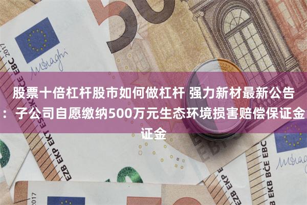 股票十倍杠杆股市如何做杠杆 强力新材最新公告：子公司自愿缴纳500万元生态环境损害赔偿保证金