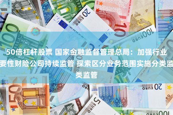 50倍杠杆股票 国家金融监督管理总局：加强行业重要性财险公司持续监管 探索区分业务范围实施分类监管