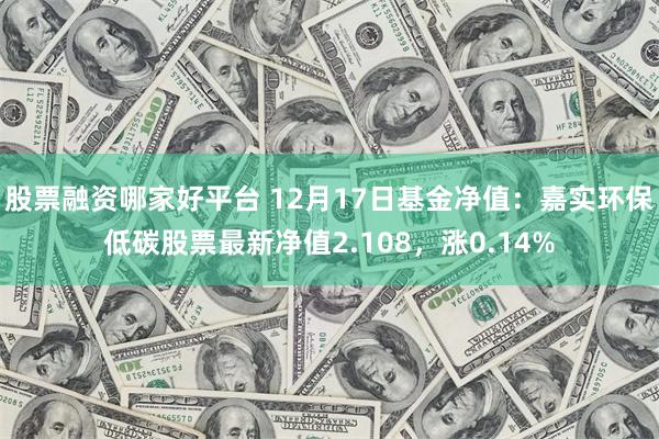 股票融资哪家好平台 12月17日基金净值：嘉实环保低碳股票最新净值2.108，涨0.14%